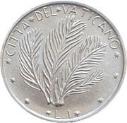 1 Lira - Pavlvs VI - FAO, Vatican City, 1970-1977 reverse image