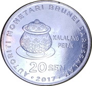 20 Sen - Hassanal Bolkiah 3rd portrait; Golden Jubilee reverse image