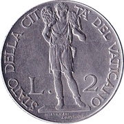 2 Lire - Pivs XII reverse image
