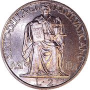 2 Lire - Pivs XII reverse image