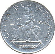 2 Lire - Ioannes XXIII, Vatican City, 1959-1962 reverse image