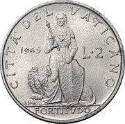 2 Lire - Pavlvs VI, Vatican City, 1963-1965 reverse image