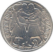 2 Lire - Pavlvs VI Reconciliation reverse image