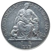 5 Lire - Pivs XII, Vatican City, 1947-1949 reverse image