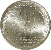 10 Lire - Sede Vacante, Vatican City, 1939 reverse image