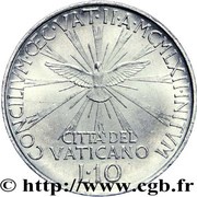 10 Lire - Ioannes XXIII Second Ecumenical Council, Vatican City, 1962 reverse image