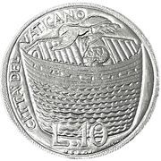 10 Lire - Pavlvs VI Noah's Ark, Vatican City, 1975 reverse image