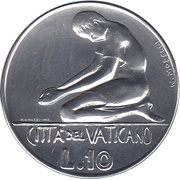 10 Lire - Pavlvs VI, Vatican City, 1978 reverse image