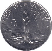 10 Lire - Ioannes Paulus II Creation, Vatican City, 1982 reverse image