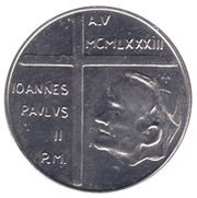 10 Lire - Ioannes Paulus II Work and Teaching obverse image