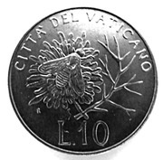 10 Lire - Ioannes Paulus II Bees Industriousness, Vatican City, 1992 reverse image