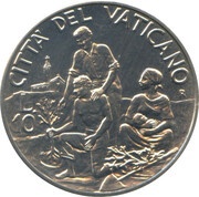 10 Lire - Ioannes Paulus II Development and Solidarity reverse image