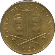 20 Lire - Pavlvs VI reverse image