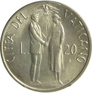 20 Lire - Ioannes Paulus II Wedding reverse image