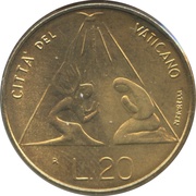 20 Lire - Ioannes Paulus II Annunciation reverse image