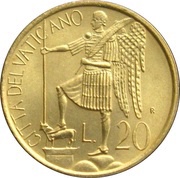 20 Lire - Ioannes Paulus II Archangel Michael - Idolatry reverse image
