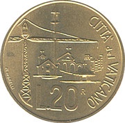 20 Lire - Ioannes Paulus II Construction reverse image
