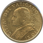 20 Lire - Ioannes Paulus II Pius XI reverse image