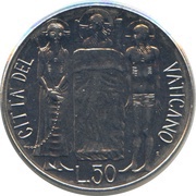 50 Lire - Ioannes Paulus II Help Prisoners, Infirms and Poors reverse image