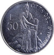 50 Lire - Ioannes Paulus II Moses reverse image