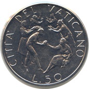 50 Lire - Ioannes Paulus II Human Solidarity, Vatican City, 1989 reverse image