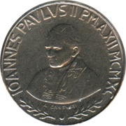 50 Lire - Ioannes Paulus II Radiant Cross obverse image