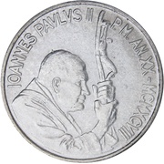 50 Lire - Ioannes Paulus II Child and Women Oppression obverse image
