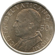 50 Lire - Ioannes Paulus II Pius XII reverse image