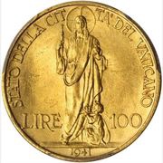 100 Lire - Pivs XII reverse image