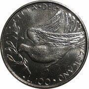 100 Lire - Pavlvs VI, Vatican City, 1970-1977 reverse image