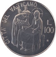 100 Lire - Ioannes Paulus II Feed The Hungry, Vatican City, 1981 reverse image