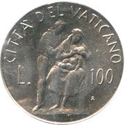 100 Lire - Ioannes Paulus II Family Unit reverse image