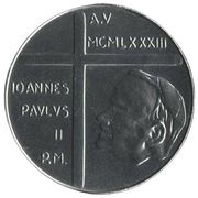 100 Lire - Ioannes Paulus II God gives the World to Humanity obverse image