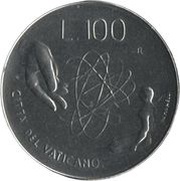 100 Lire - Ioannes Paulus II God gives the World to Humanity, Vatican City, 1983 reverse image