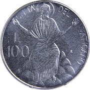 100 Lire - Ioannes Paulus II Christ on the Mountain, Vatican City, 1986 reverse image