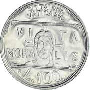 100 Lire - Ioannes Paulus II Vita Moralis reverse image