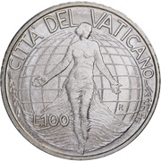 100 Lire - Ioannes Paulus II Importance of Women reverse image