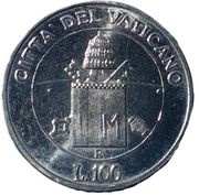 100 Lire - Ioannes Paulus II Prisons, Vatican City, 2000 reverse image