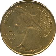 200 Lire - Ioannes Paulus II Peace reverse image