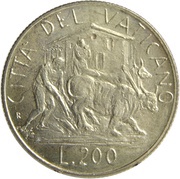 200 Lire - Ioannes Paulus II Work reverse image