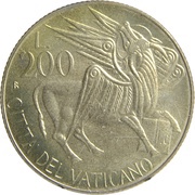 200 Lire - Ioannes Paulus II Evangelist Luke, Vatican City, 1985 reverse image