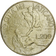 200 Lire - Ioannes Paulus II The North helps the South, Vatican City, 1998 reverse image