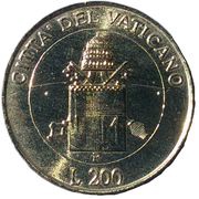 200 Lire - Ioannes Paulus II Forgiveness and Prayer Day, Vatican City, 2000 reverse image