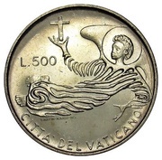 500 Lire - Pavlvs VI, Vatican City, 1969 reverse image