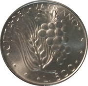 500 Lire - Pavlvs VI, Vatican City, 1970-1976 reverse image