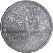 500 Lire - Sede Vacante, Vatican City, 1978 reverse image