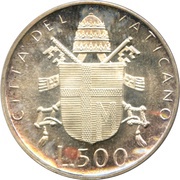500 Lire - Ioannes Pavlvs II, Vatican City, 1979-1980 reverse image
