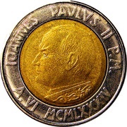 500 Lire - Ioannes Paulus II Olive Branch obverse image