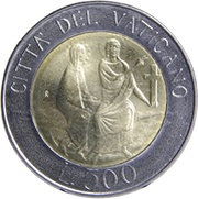 500 Lire - Ioannes Paulus II Jesus and Mary, Vatican City, 1986 reverse image