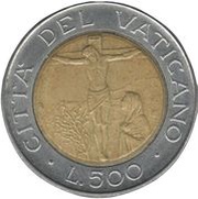 500 Lire - Ioannes Paulus II Savior's Mother reverse image